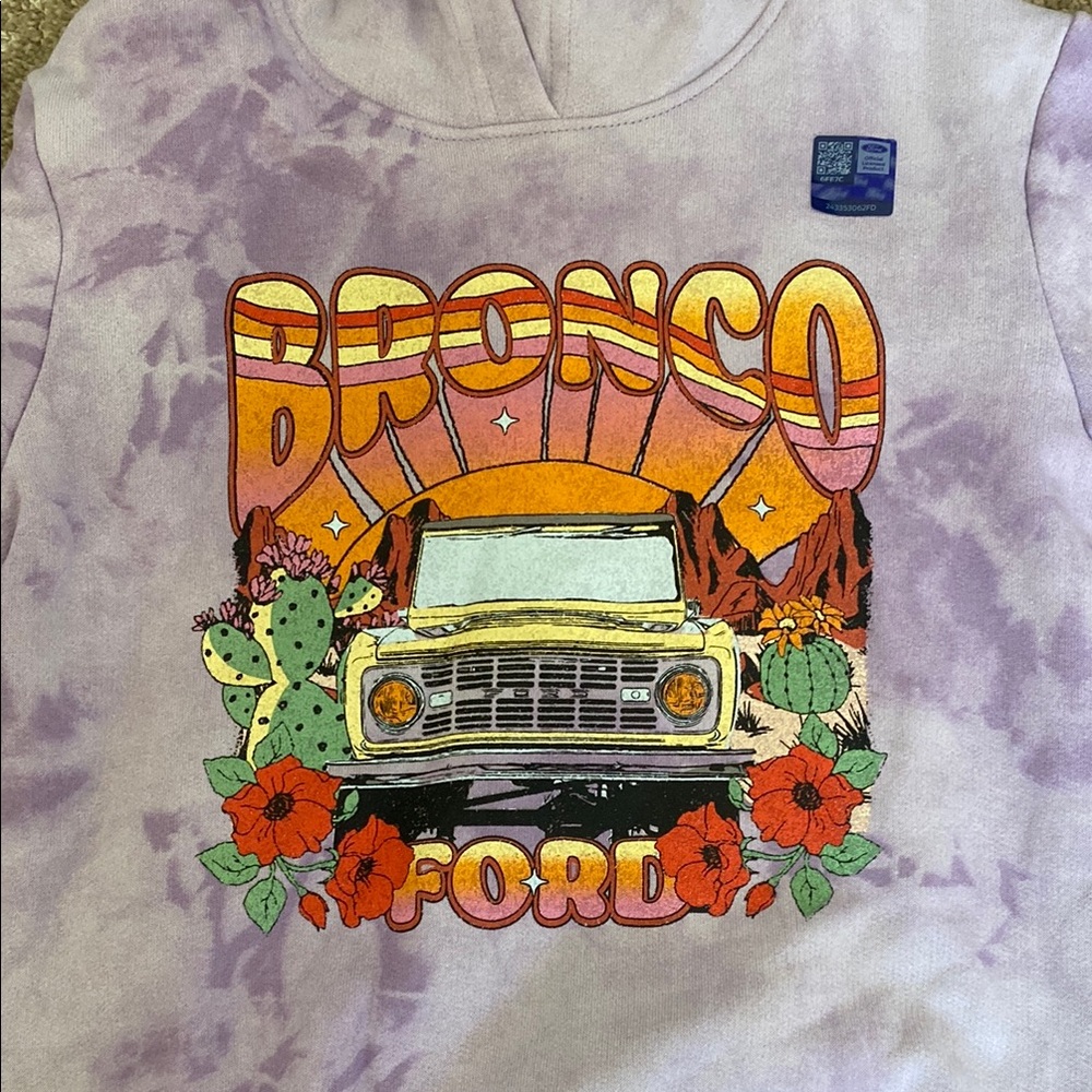 Ford Purple Tie-Dye Hoodie Sweatshirt